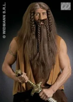 Barbaarse Pruik Met Snor