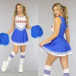 Blauw Cheerleader Kostuum