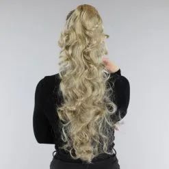 Blonde Gekrulde Ponytail Met Clip 7 Blonde Gekrulde Ponytail Met Clip -Party Outfitters blonde gekrulde ponytail met clip 2