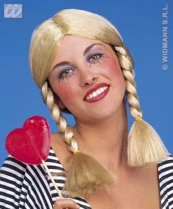 Blonde Pruik Met Vlechten Wendy