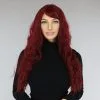 NEW0802 Bordeaux Rode Golvende Pruik -Party Outfitters bordeaux rode golvende pruik