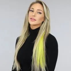 NEW0305 Clip In Haarextension Geel