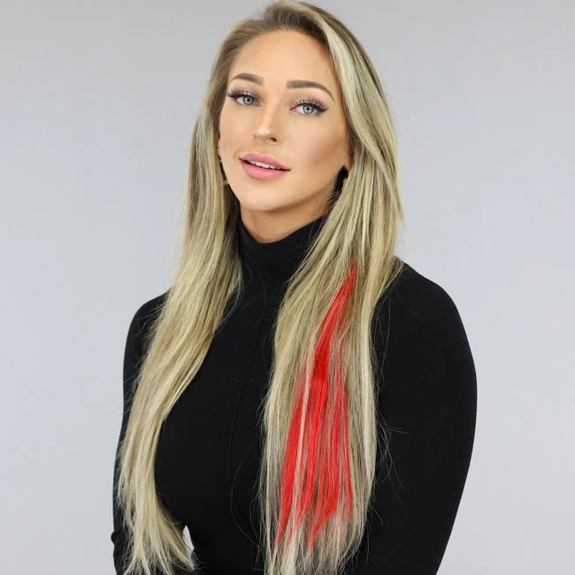 NEW0305 Clip In Haarextension Rood 3 NEW0305 Clip In Haarextension Rood