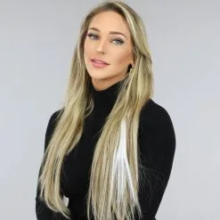 NEW0305 Clip In Haarextension Wit