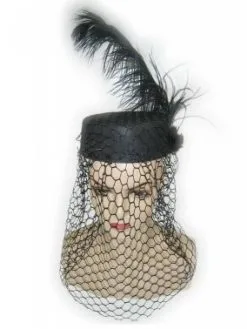 Dameshoedje Met Voile En Veertje