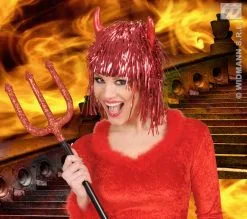 Duivels Pruik Met Hoorntjes -Party Outfitters duivels pruik met hoorntjes 1