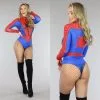 NEW0103 Elastische Longsleeve Spiderman Bodysuit -Party Outfitters elastische longsleeve spiderman bodysuit