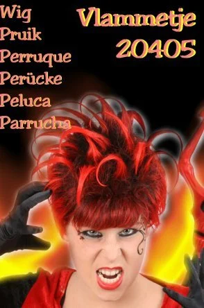 Extravagante Flame Pruik 3 Extravagante Flame Pruik