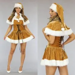 Geel Kerst Vrouwen Kostuum