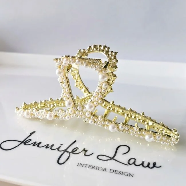 Gouden Haarklem Met Pareltjes 3 Gouden Haarklem Met Pareltjes