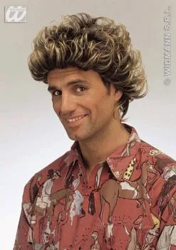 Grijze Krullenpruik Johnny Boy -Party Outfitters grijze krullenpruik johnny boy 2