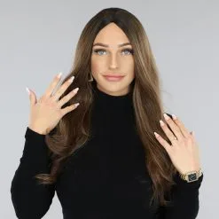 Kastanje Bruine Pruik Met Slag