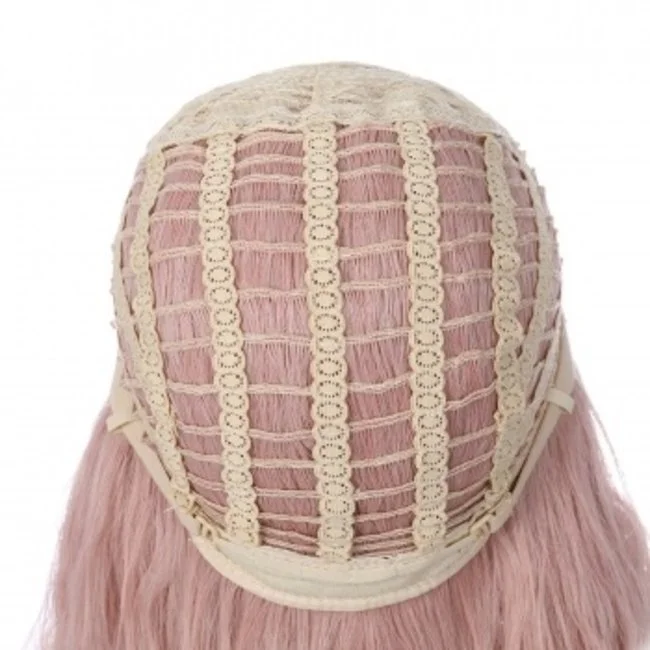 Lange Lichtroze Golvende Pruik 6 Lange Lichtroze Golvende Pruik - Afbeelding 4