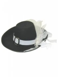 Musketierhoed Met Witte Veer -Party Outfitters musketierhoed met witte veer 1