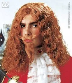 Musketiers Pruiken Met Snor En Baard