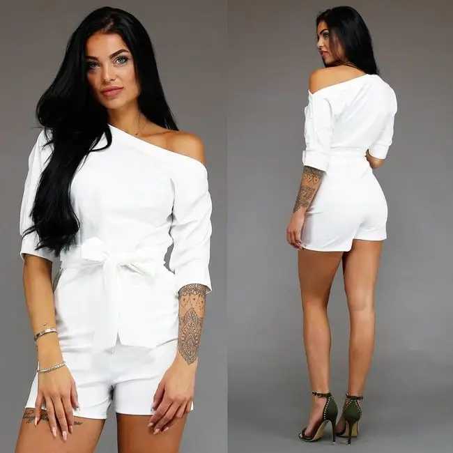 OP=OP Musthave Playsuit Met Knoopdetail Wit 3 OP=OP Musthave Playsuit Met Knoopdetail Wit