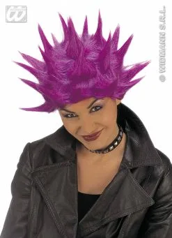 Neonkleurige Punker Pruik Met Spikes