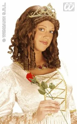 Pruik Koningin Met Kroon
