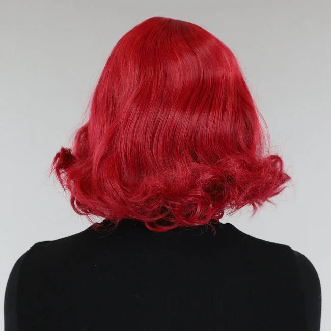 Rode Korte Golvende Pruik Met Pony 4 Rode Korte Golvende Pruik Met Pony - Afbeelding 2