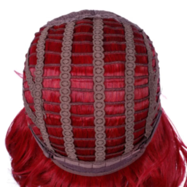 Rode Korte Golvende Pruik Met Pony 6 Rode Korte Golvende Pruik Met Pony - Afbeelding 4