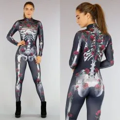 Roses Skelet Jumpsuit Kostuum