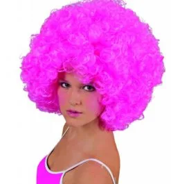 Roze Afro-pruik Voor Feestjes