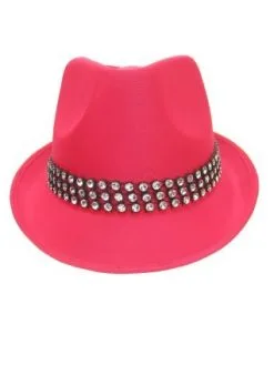 Roze Hoedje Met Strass Steentjes