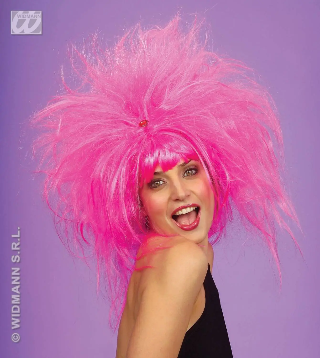 Roze Pretty Woman Pruik 4 Roze Pretty Woman Pruik - Afbeelding 2