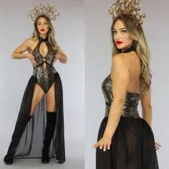Sexy Medusa Kostuum Met Slangenprint -Party Outfitters sexy medusa kostuum met slangenprint 1