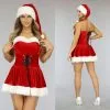 Sexy Rood Kerst Kostuum Met Korset Detail -Party Outfitters sexy rood kerst kostuum met korset detail