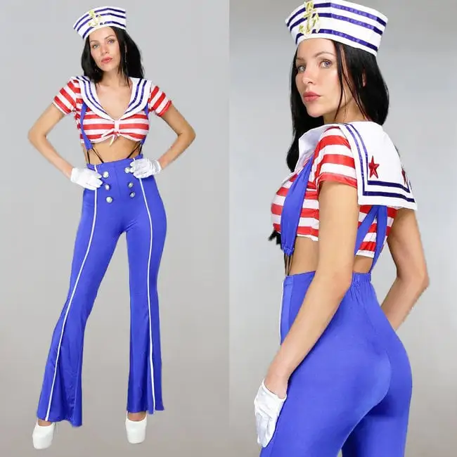 Sexy Sailor Kostuum Met Broek 3 Sexy Sailor Kostuum Met Broek