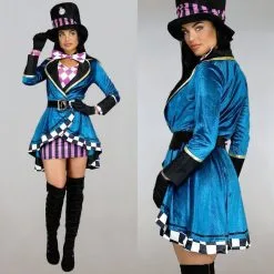 Sexy Velvet Mad Hatter Kostuum