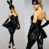 OP=OP Sexy Wetlook Bunny Kostuum Met Accessoires -Party Outfitters sexy wetlook bunny kostuum met accessoires