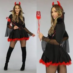 Sexy Zwart Dracula Kostuum