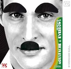 Snor En Wenkbrauwen Zwart