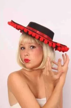 Spaanse Hoed Met Rode Balletjes