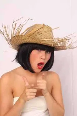 Strohoeden In Kleur Met Rafels