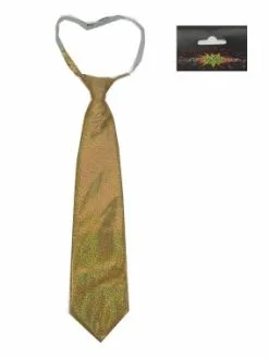 Stropdas Glitter Goud Hologram