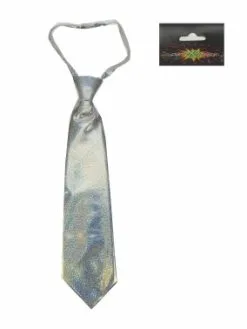 Stropdas Glitter-zilver Hologram