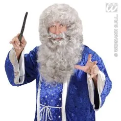 Tovenaarspruiken Met Baard -Party Outfitters tovenaarspruiken met baard 1