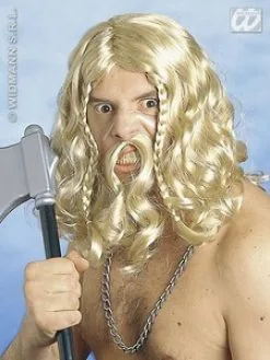 Vikingen Pruik Met Snor