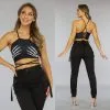 Zwarte Crop Top Skelet Met Strikdetail -Party Outfitters zwarte crop top skelet met strikdetail