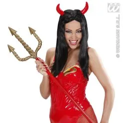 Zwarte Duivelpruik -Party Outfitters zwarte duivelpruik 2