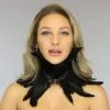 Zwarte Victorian Veren Kraag