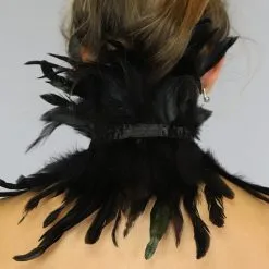 Zwarte Victorian Veren Kraag -Party Outfitters zwarte victorian veren kraag 2